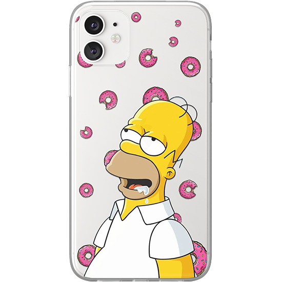 Homer Simpson ve Donut Yağmuru! Şeffaf Telefon Kılıfı