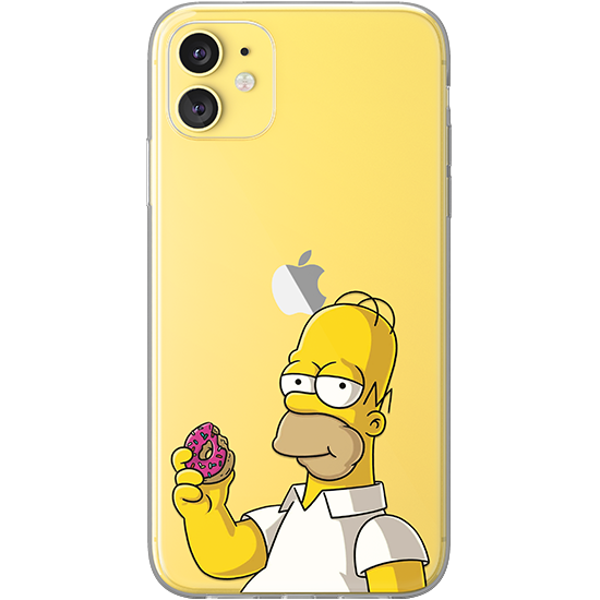 Donut Seven Homer Simpson & Şeffaf Telefon Kılıfı